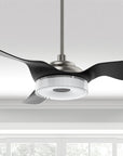 Smafan Icebreaker 56 inch smart ceiling fan in Silver Black, integrated 4000K LED light kit. 