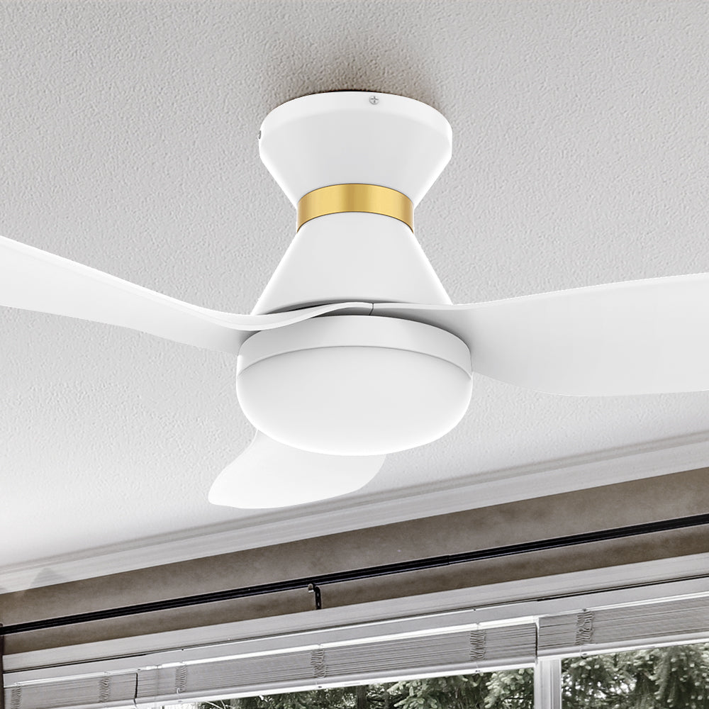 Carro Joliet smart ceiling fan with 3 blades and a 45-inch blade sweep with a swift modern appearance. 