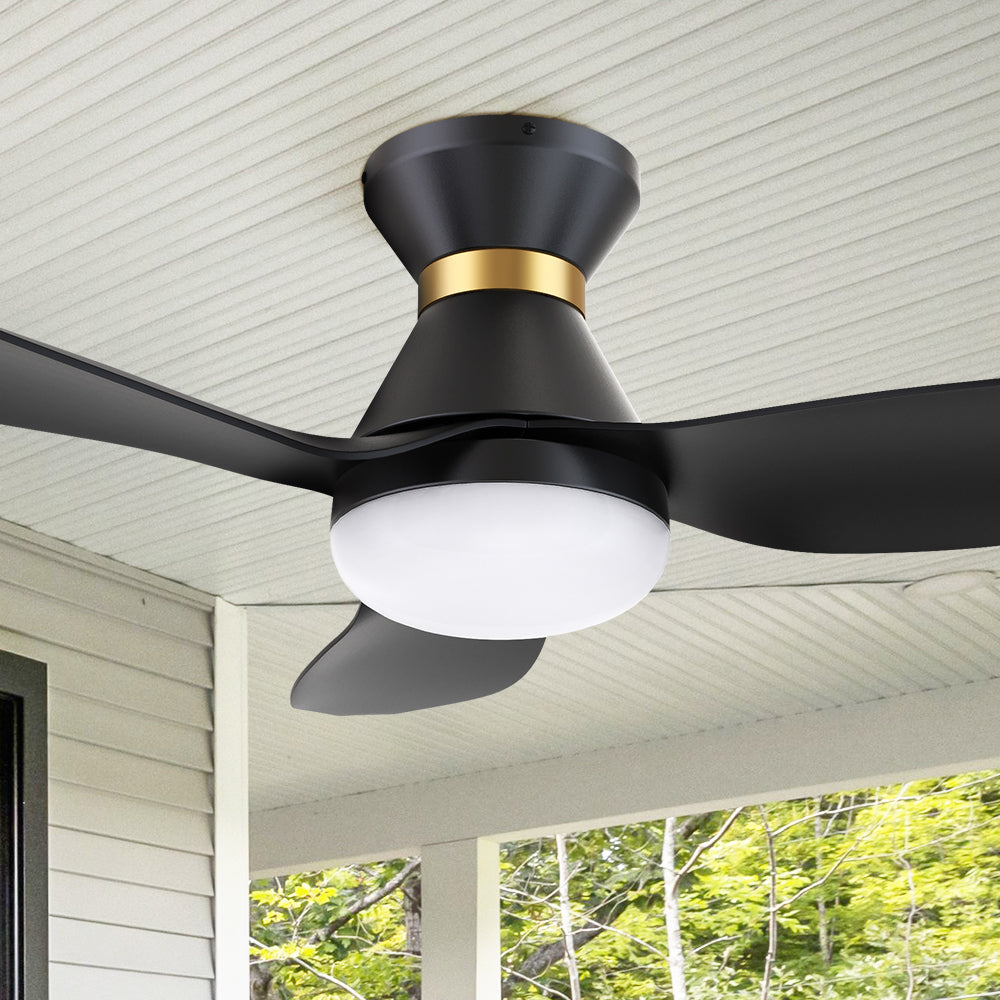 Carro Joliet smart ceiling fan with 3 blades and a 45-inch blade sweep with a swift modern appearance. #color_Black