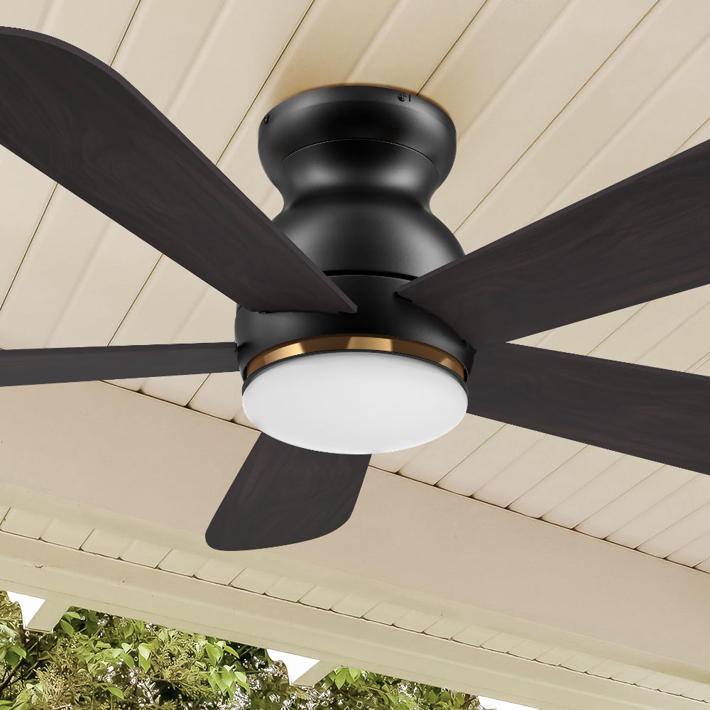Carro Kaze 48 inch smart ceiling fan designed with Black finish, use elegant Plywood blades and has an integrated 4000K LED daylight.