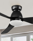 Carro Macon smart ceiling fan with light designed with Black finish, elegant ABS blades and has an integrated 4000K LED cool light. 