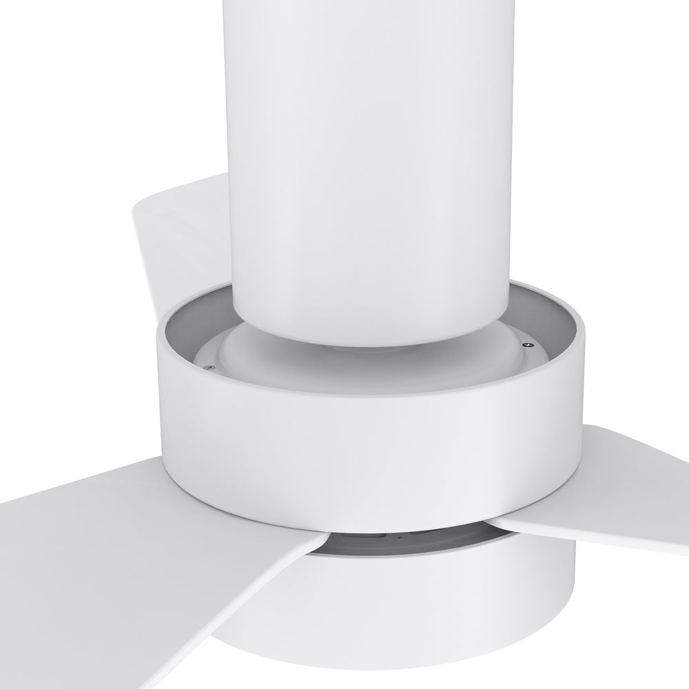 This Marion 44" white ceiling fan keeps your space cool, bright, and stylish. It is a soft modern masterpiece perfect for your indoor living spaces. This ceiling fan is a simplicity designing with Black finish, use very strong ABS blades and has an integrated 4000K LED cool light. The fan features Remote control to set fan preferences. 