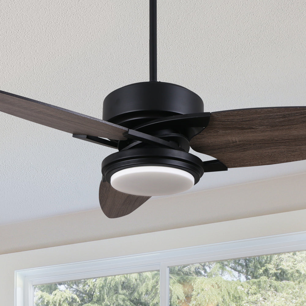 Maxwell 52 inch 3 Wood Blades Remote Ceiling Fan with LED Light Kit