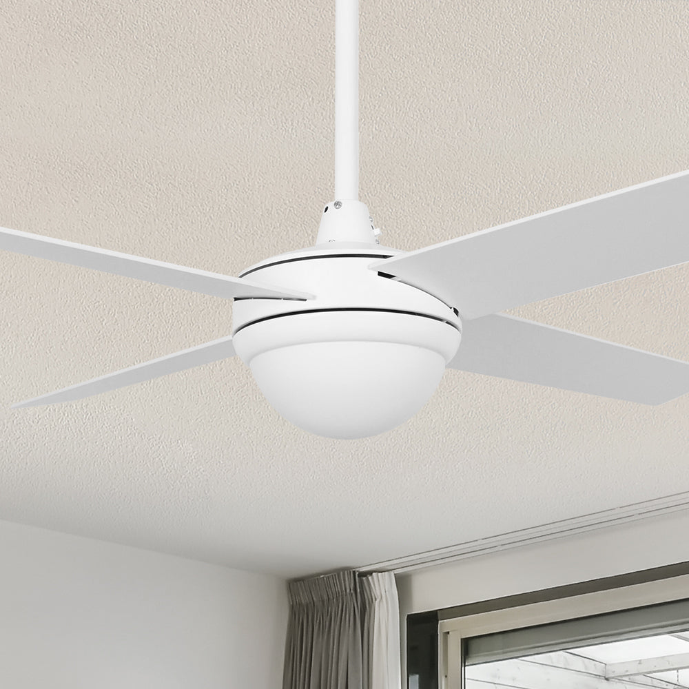 Nova 48'' Smart Ceiling Fan With LED Light Kit-White base with white blades. #color_white