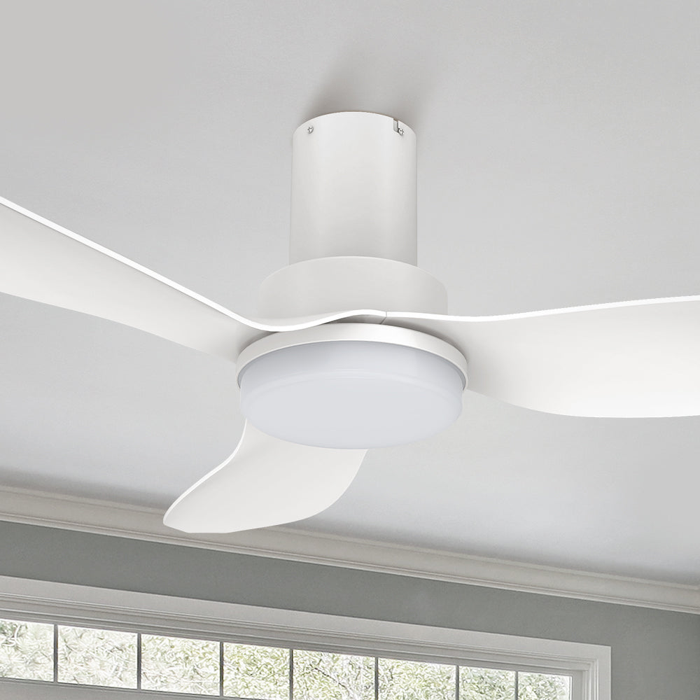 Smafan Prescott 36 inch smart ceiling fan features a crisp and white finish with elegant blades and modern accents to perfectly complement the décor of your preference. 