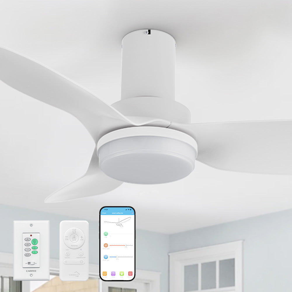 Smafan Prescott2 36 inch smart ceiling fan features a crisp and white finish with elegant blades and modern accents to perfectly complement the décor of your preference. 