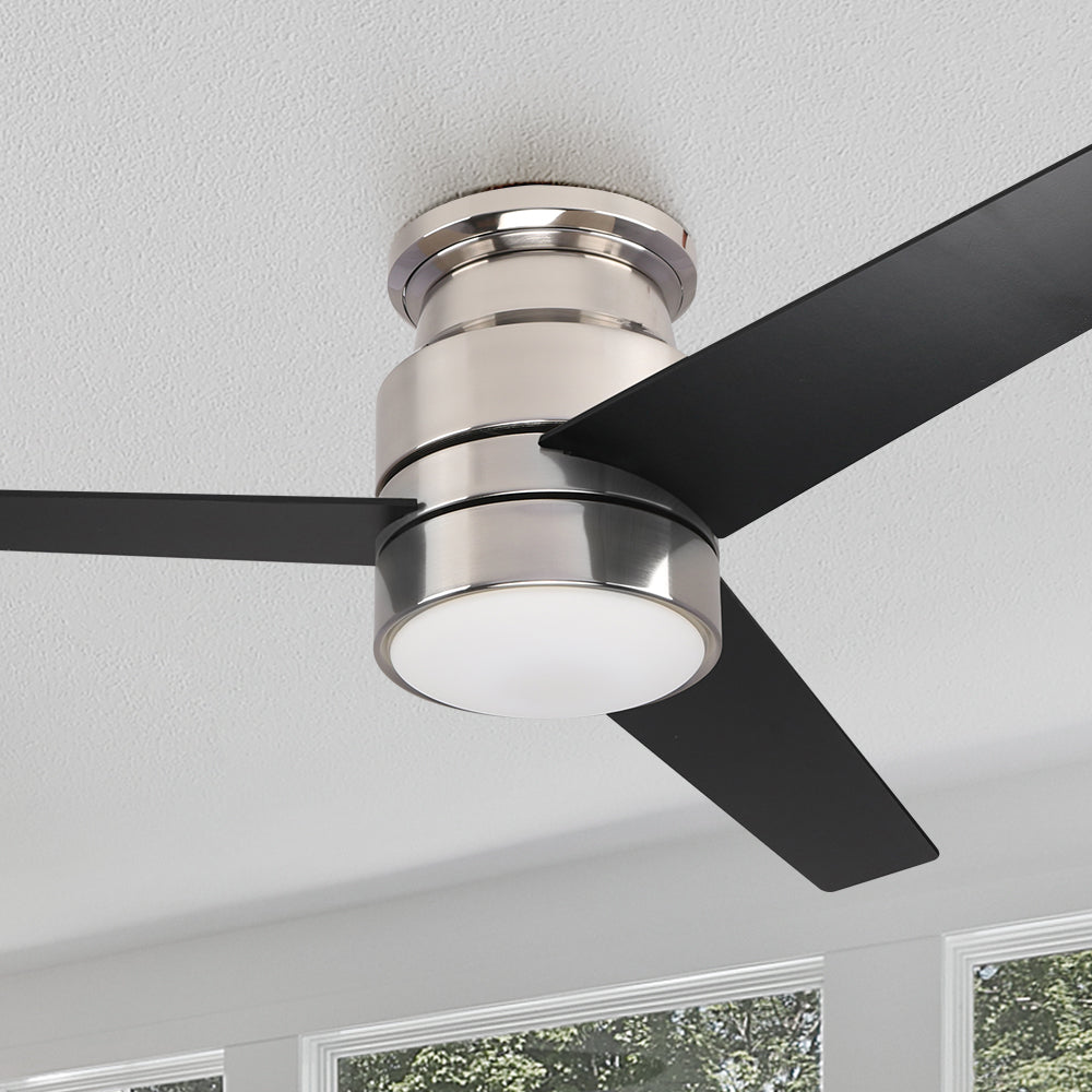 Smafan Ranger smart ceiling fan with energy-efficient LED light kit has 3000 lumens and lasts over 50000+ hours. #color_Black