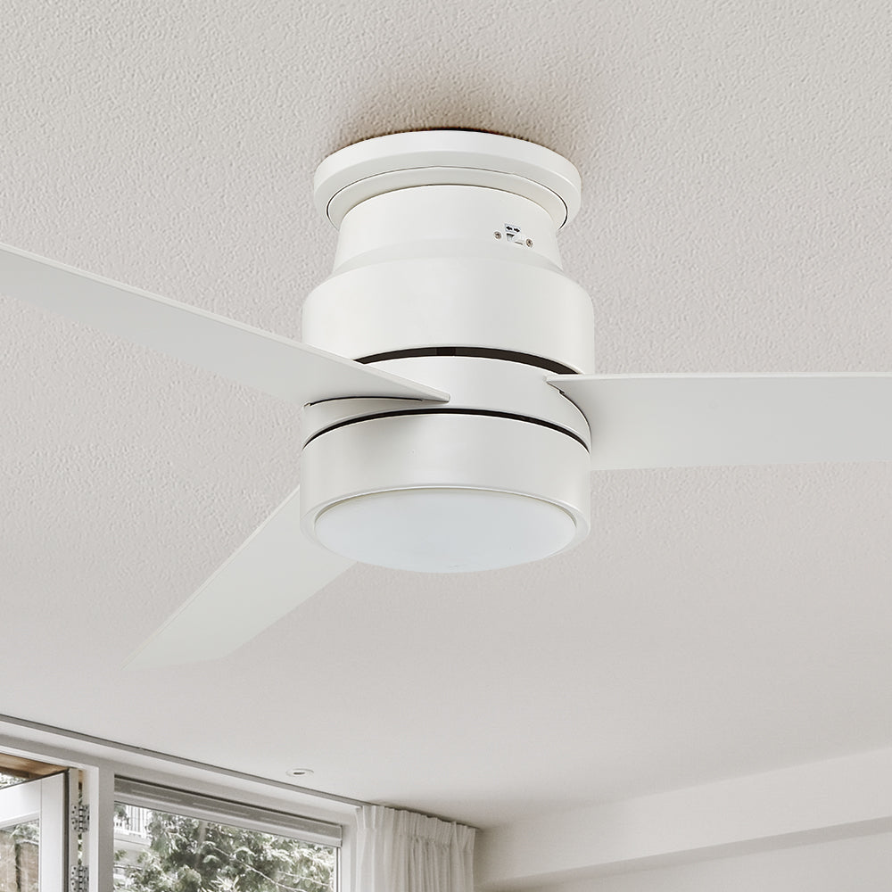 Smafan Ranger smart ceiling fan with energy-efficient LED light kit has 3000 lumens and lasts over 50000+ hours. #color_White