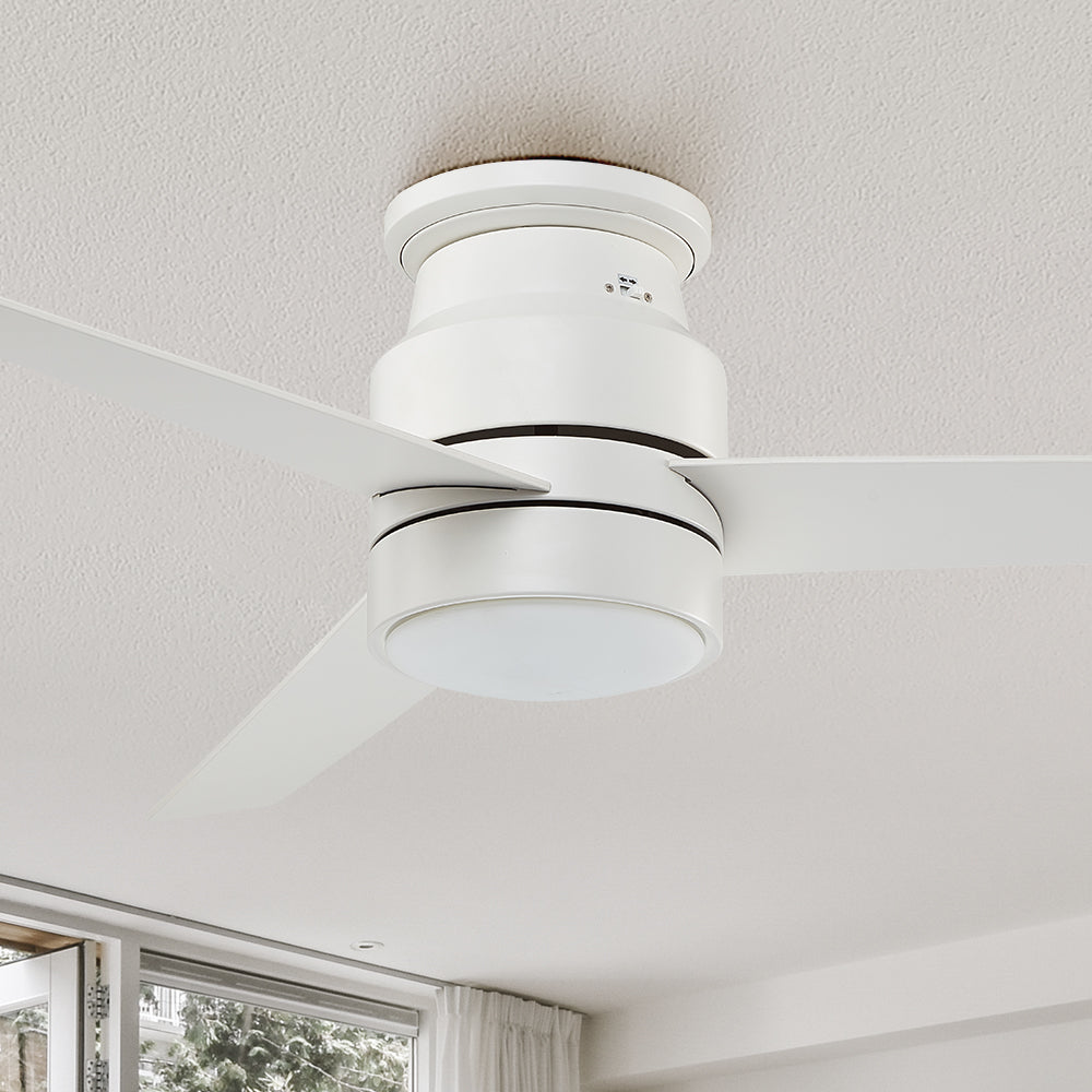 Smafan Ranger smart ceiling fan with energy-efficient LED light kit has 3000 lumens and lasts over 50000+ hours. #color_white