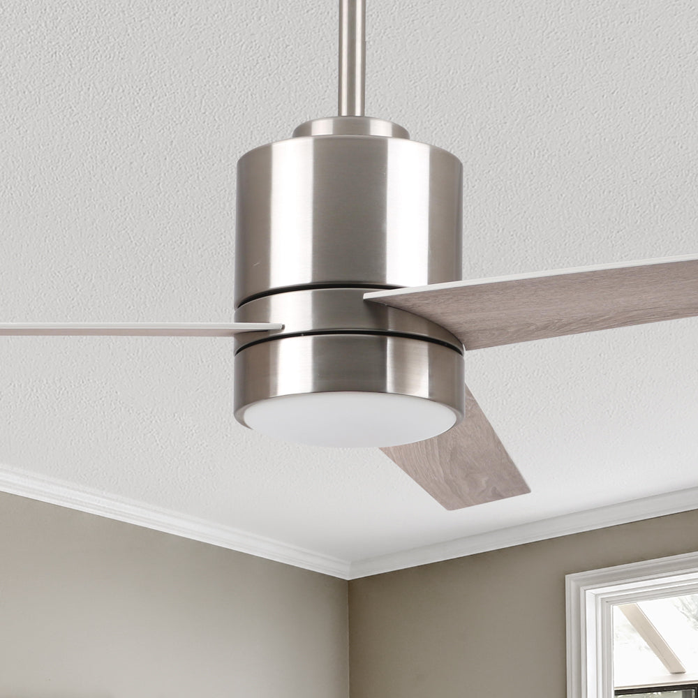 Smafan Ranger 52 inch smart ceiling fan blends elegantly into its surroundings while providing a cooling effect and strong airflow that large indoor living spaces need. #color_Light-wood
