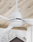 Carro Silas 44 inch smart ceiling fan designed with White finish, strong ABS blades and integrated 4000K LED cool light.