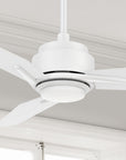 Carro Tilbury 48 inch smart ceiling fan designed with White finish, use elegant Plywood blades and has an integrated 4000K LED cool light.