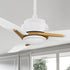 Carro Tilbury 48 inch smart outdoor ceiling fan with white and gold finish, use elegant plywood blades and integrated 4000K LED cool light. 