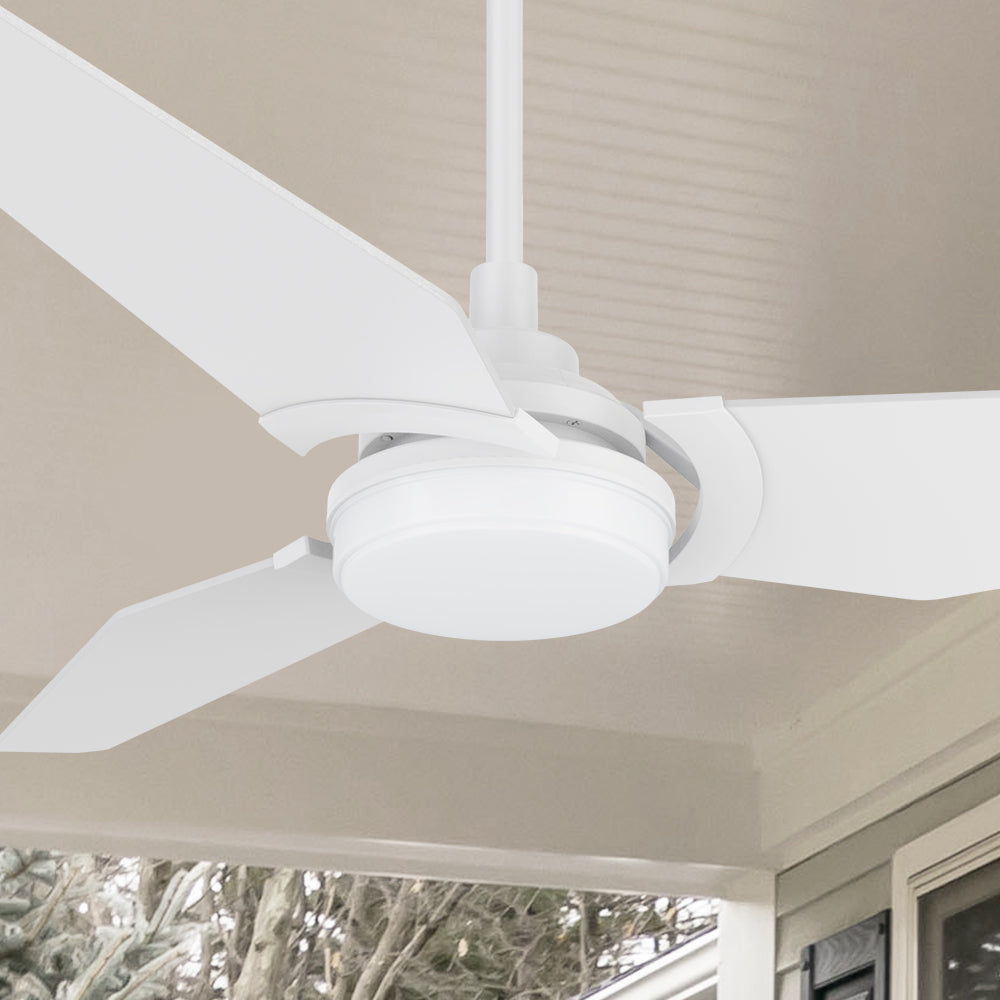 The Smafan Trailblazer 52'' Smart ceiling fan in Pure White with remoteand dimmable LED light kit. #color_pure-white