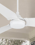 The Smafan Trailblazer 52'' Smart ceiling fan in Pure White with remoteand dimmable LED light kit. 