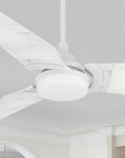 The Smafan Trailblazer 52" Smart ceiling fan in White with remoteand dimmable LED light kit.