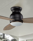 Smafan 44 inch Trendsetter smart ceiling fan designed with Black finish, elegant Plywood blades and integrated 4000K LED daylight.