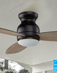 Smafan 48 inch Trendsetter smart ceiling fan designed with wood finish, elegant Plywood blades and integrated 4000K LED daylight.