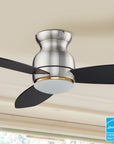  Smafan 52 inch Trendsetter smart ceiling fan designed with silver and black finish, elegant Plywood blades and integrated 4000K LED daylight. 