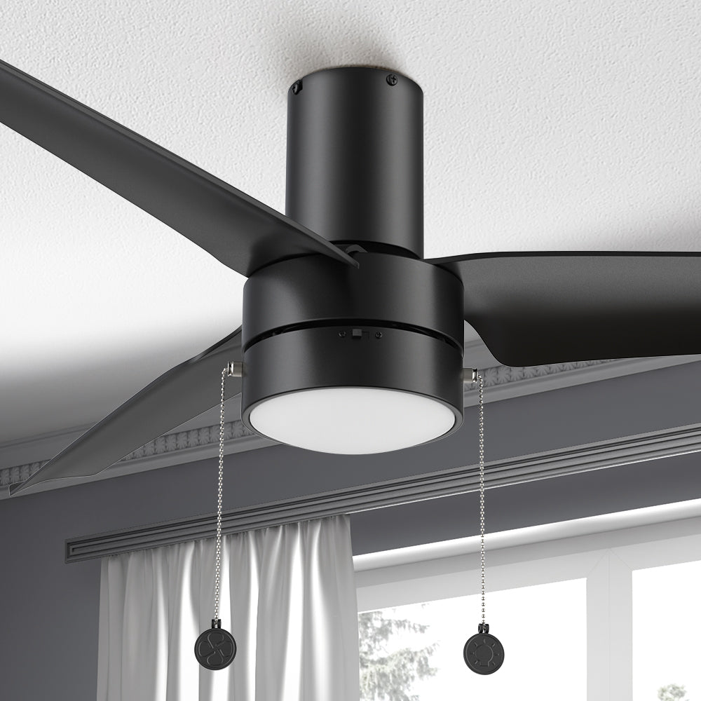 Smafan Carro Vesper 52 inch pull chain ceiling fan with lights will keep your living space cool, bright, and stylish. 