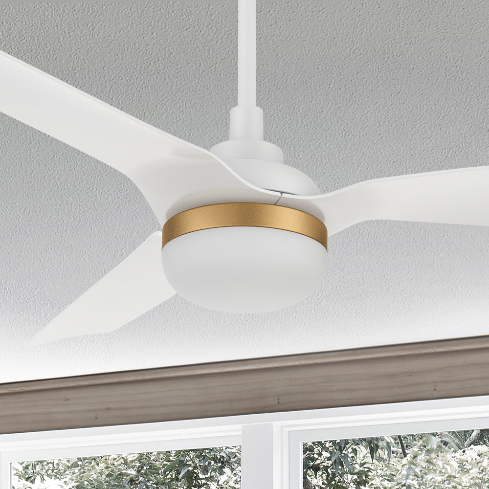 Carro Visalia 52 inch smart ceiling fan features Remote control, Wi-Fi apps and Voice control technology to set fan preferences.