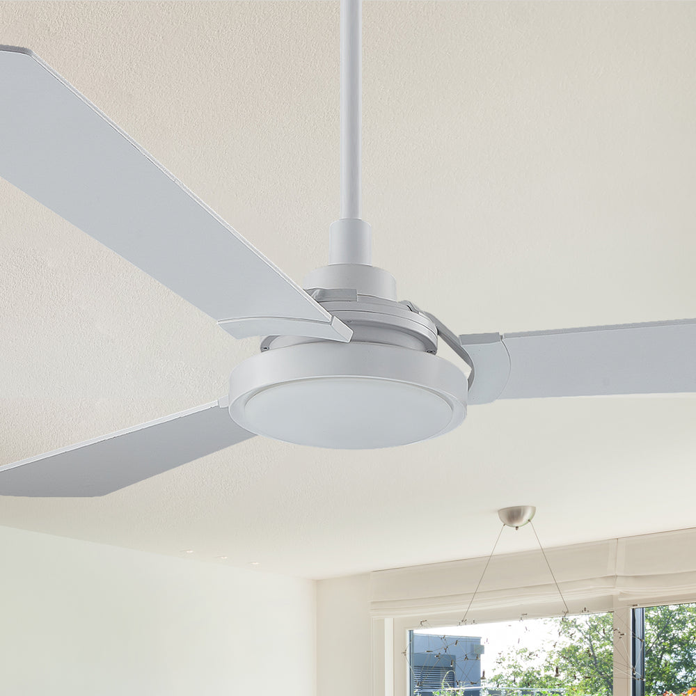 Carro Viter smart ceiling fan with light designed with White finish, elegant Plywood blades, Glass shade and integrated 4000K LED daylight. 