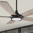 Smafan Wilkes 52 inch smart ceiling fan designed with light wood finish, elegant plywood blades, glass shade and integrated 4000K LED daylight. 