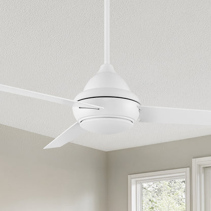 Smafan Konfor 52 inch ceiling fans design with white finish, elegant plywood fan blades and integrated 3000K LED warmlight. 