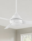 Smafan Konfor 52 inch ceiling fans design with white finish, elegant plywood fan blades and integrated 3000K LED warmlight. 