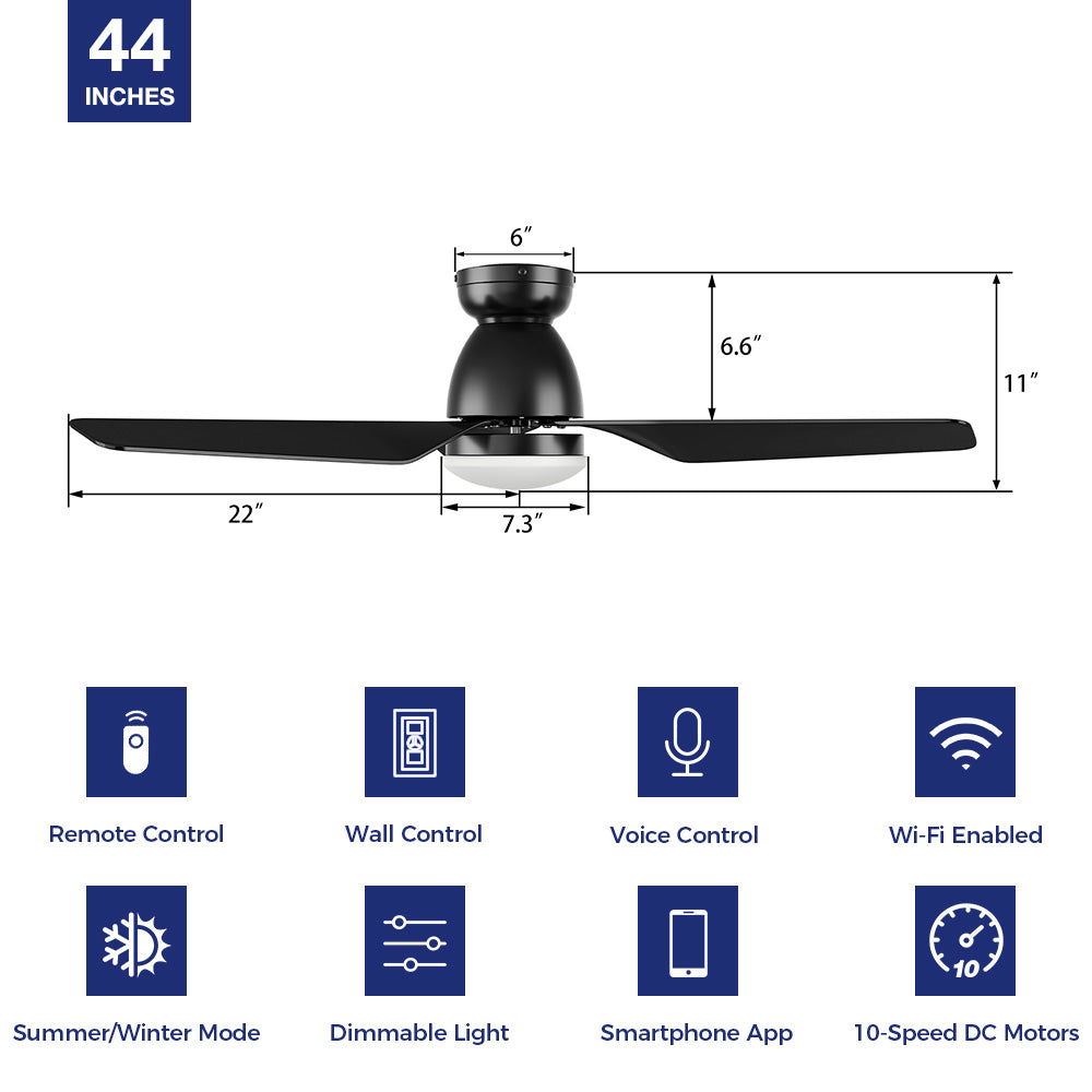 Advanced Smart Functions: The Sonoma helps you automate your home’s cooling and lighting for effortless living with smart features, like a schedule, timer, Sleep mode, and Nature mode. Convenient Control Options: Select your preferred method of controlling the Sonoma; use the remote control, wall switch, voice control (when linked to Siri Shortcuts, Google Assistant, or Amazon Alexa), or smartphone control (when connected to the Carro Home App) to adjust your fan settings. 