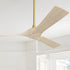 Modern Smafan Matthews 52-inch ceiling fan featuring elegant light wood blades and a gold downrod, designed without an LED light for a minimalist aesthetic and remote control convenience. 