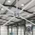 22ft industrial ceiling fan in silver with wire wall controller. 