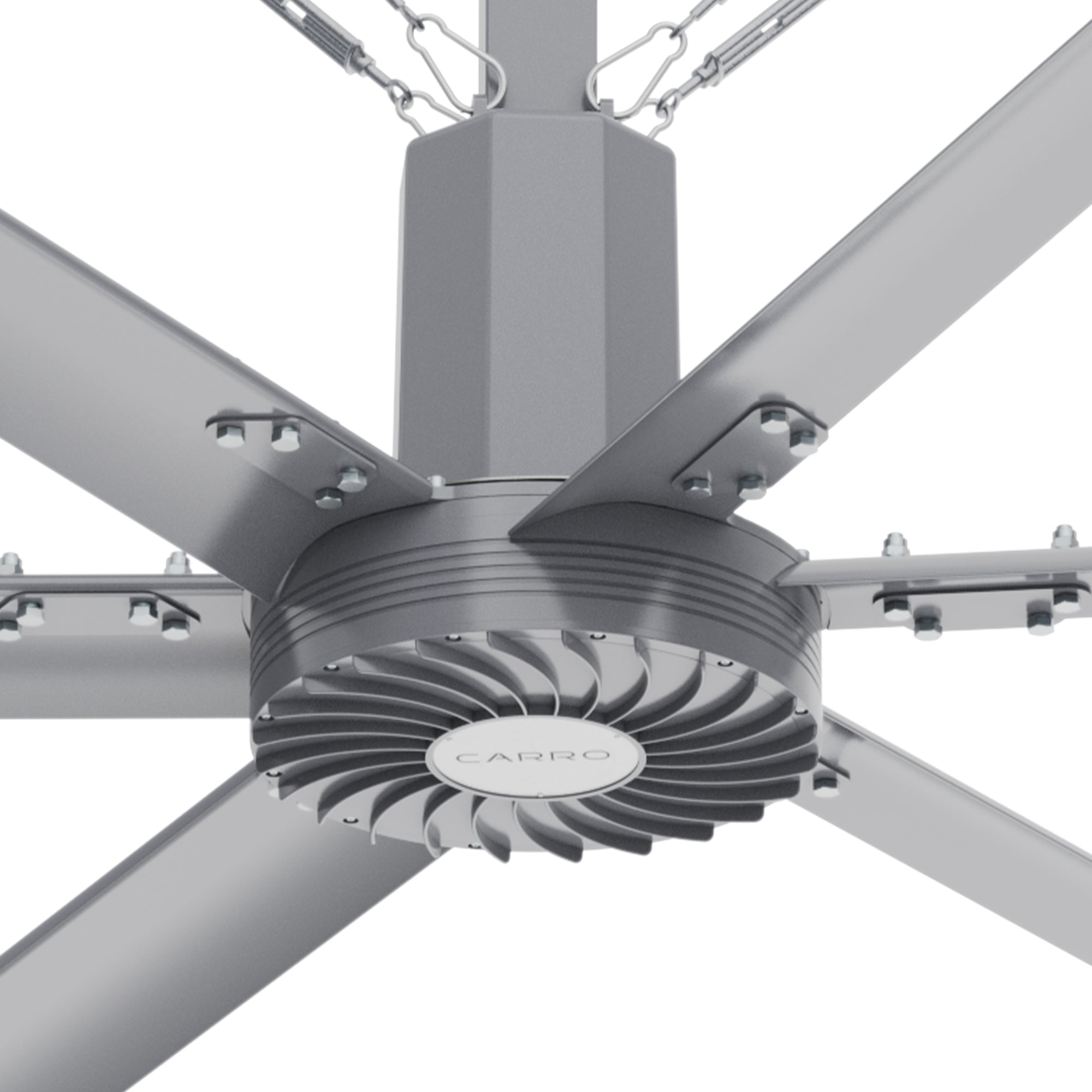 Close-up view of industrial HVLS fan&
