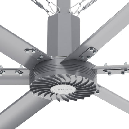 Close-up view of industrial HVLS fan&