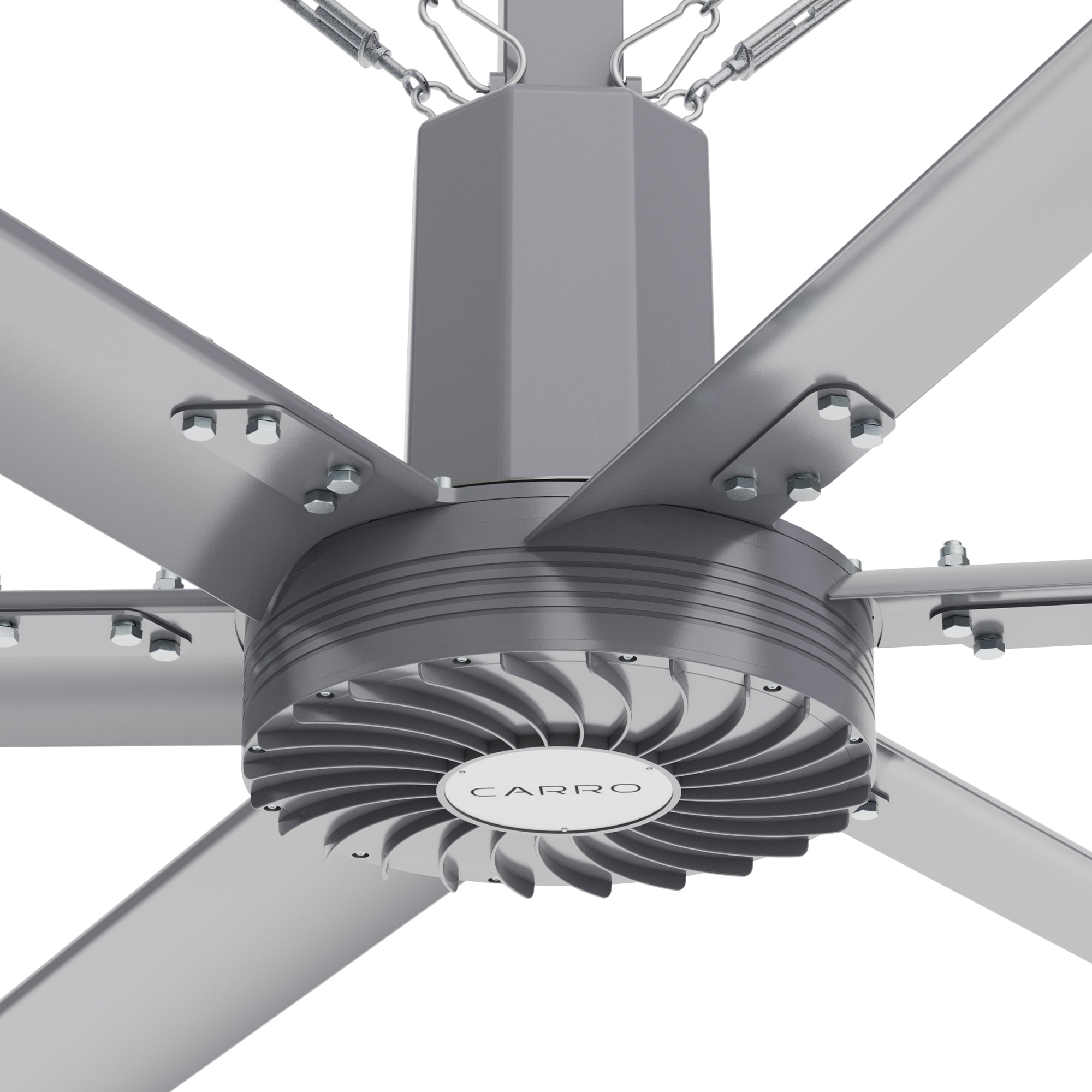 Close-up view of industrial HVLS fan&