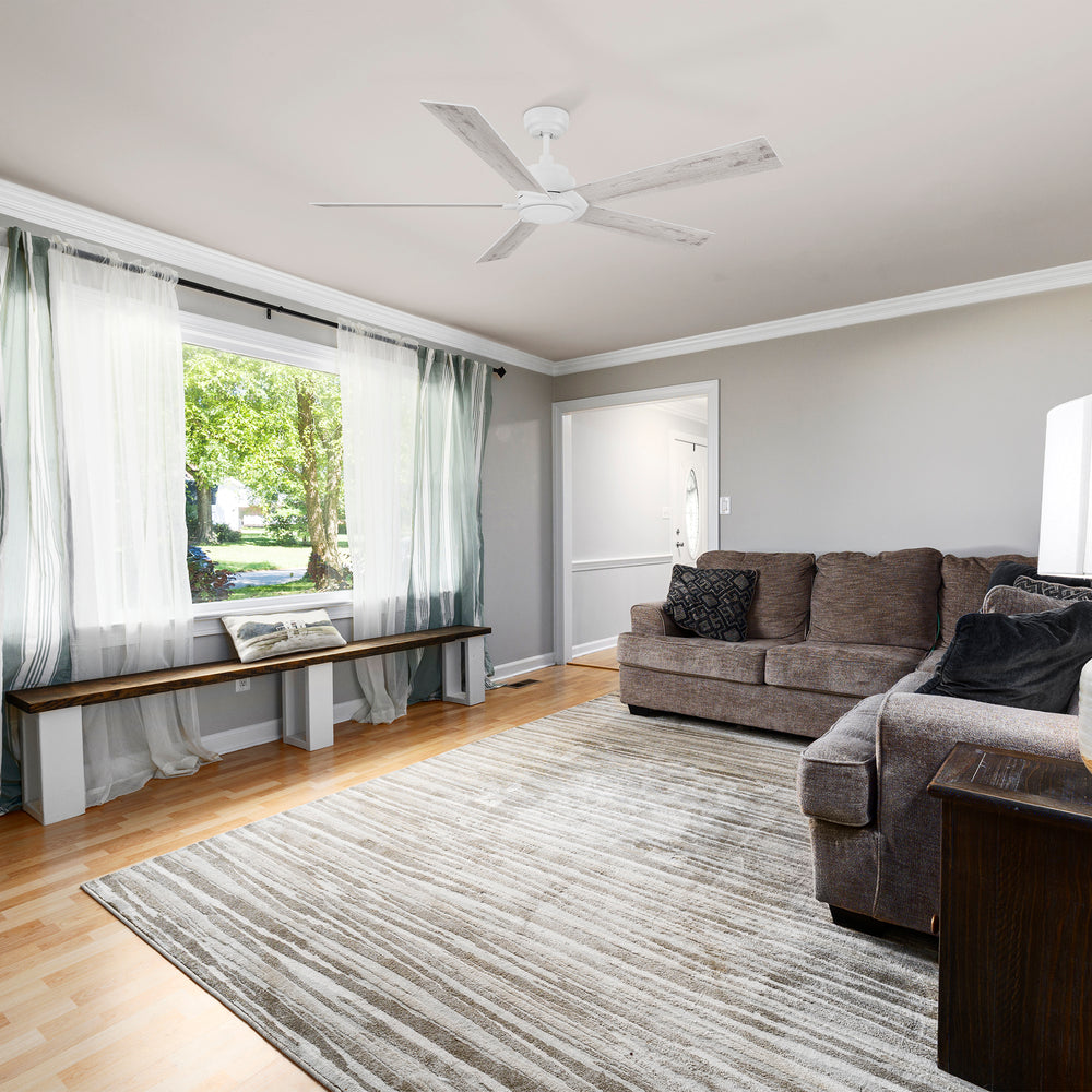 Carro Welland 60 inch remote control ceiling fans boasts a simple design with a White finish and elegant Plywood blades, will keep your living space cool and stylish. 
