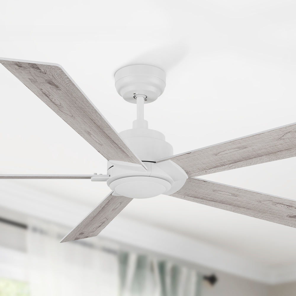 Carro Welland 60 inch remote control ceiling fans boasts a simple design with a Black finish and elegant Plywood blades, will keep your living space cool and stylish. #color_White