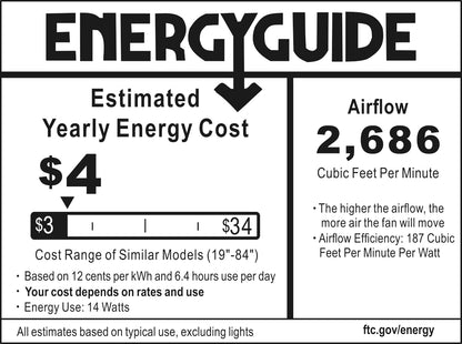 energy efficient ceiling fans 52 inch guide label 