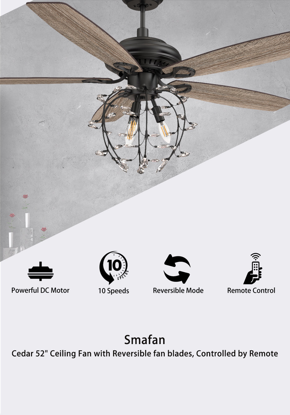 carro-Smafan-Cedar-52''Ceiling-Fan-with-Remote-and-Reversible-Fan-Blades-