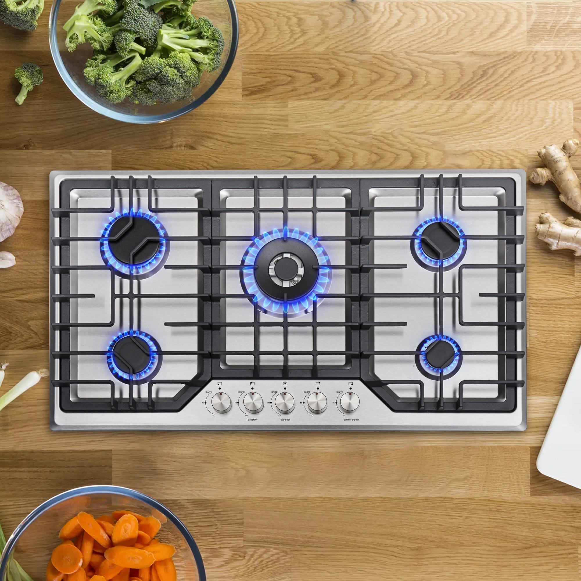 36 Cooktop Galway 36 inch 5 Burner Gas Cooktops