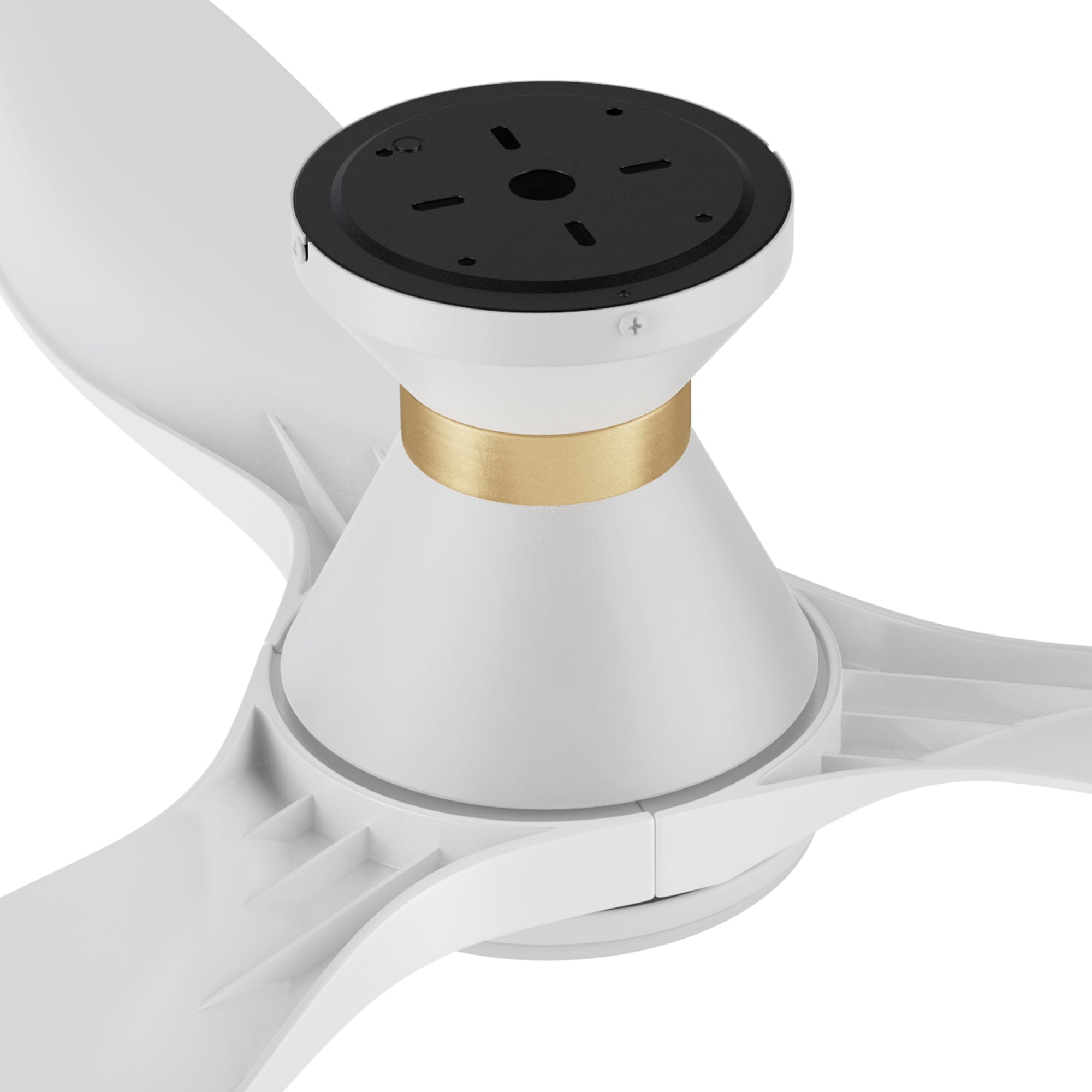 The Kore 52" white flush mount smart ceiling fan has 10-speed reversible motor allows you to change the direction of your fan from downdraft mode during the summer to updraft mode during the winter. 