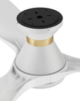 The Kore 52" white flush mount smart ceiling fan has 10-speed reversible motor allows you to change the direction of your fan from downdraft mode during the summer to updraft mode during the winter; 