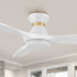 Kore 52" white flush mount smart ceiling fan with light 