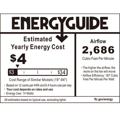 ceiling fan energy label. 