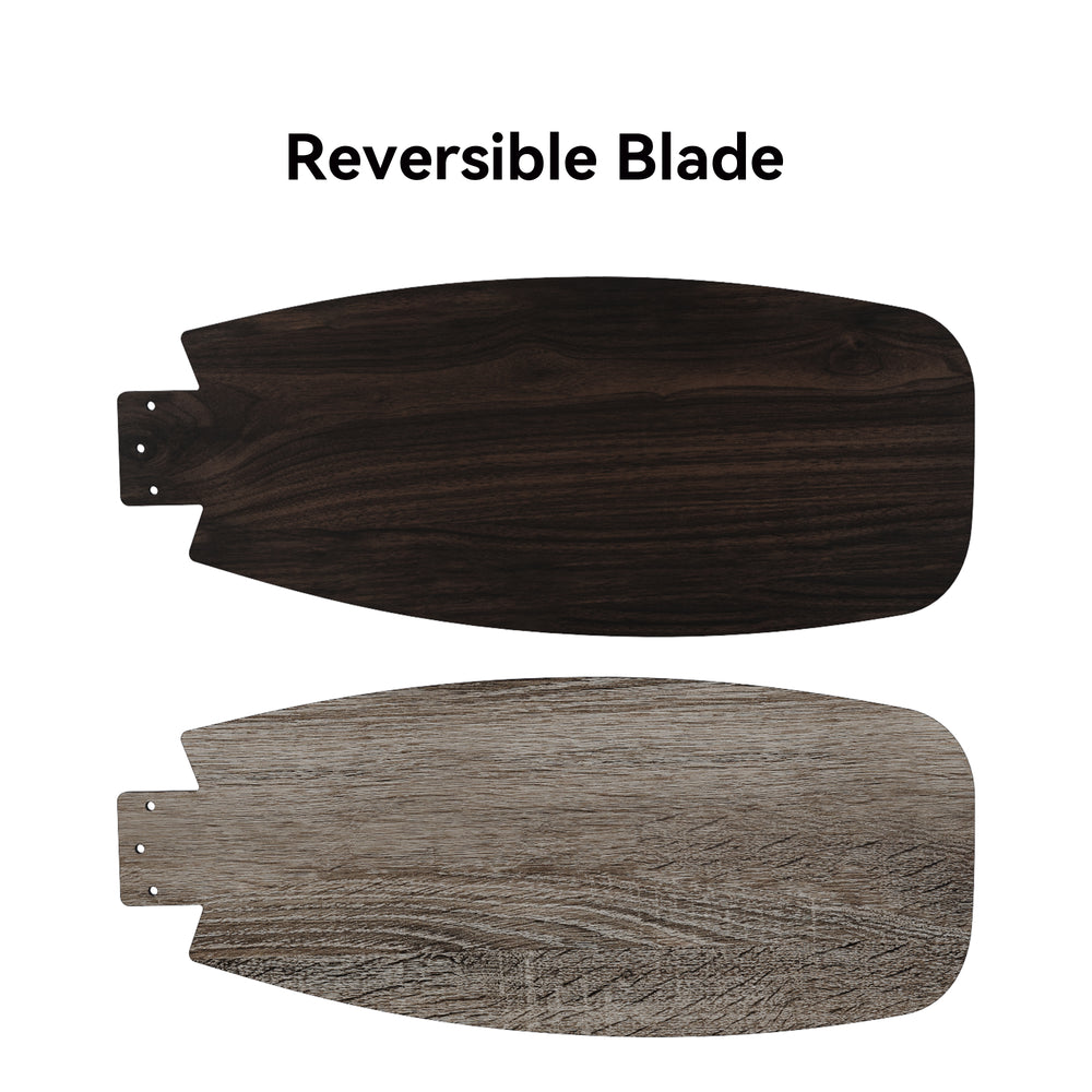 44 inch ceiling fan with two-sided design dark plywood blades..