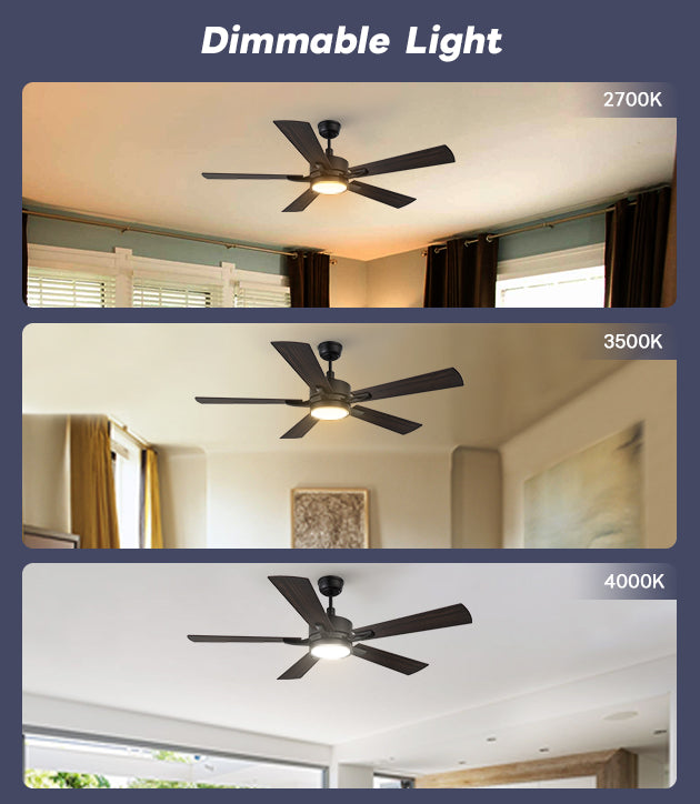 remote ceiling fan with dimmable light is suitable for your bedroom and living room application mobile image