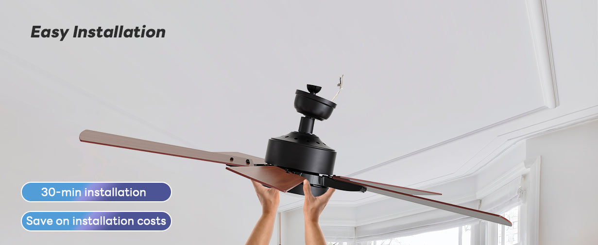 30 minutes easy installation of ceiling fan can help you save installation costs