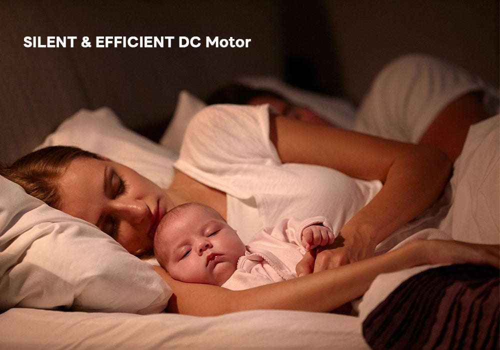 10 speeds dc motor provide a silent and whisper-quiet environment for your wife and baby.
