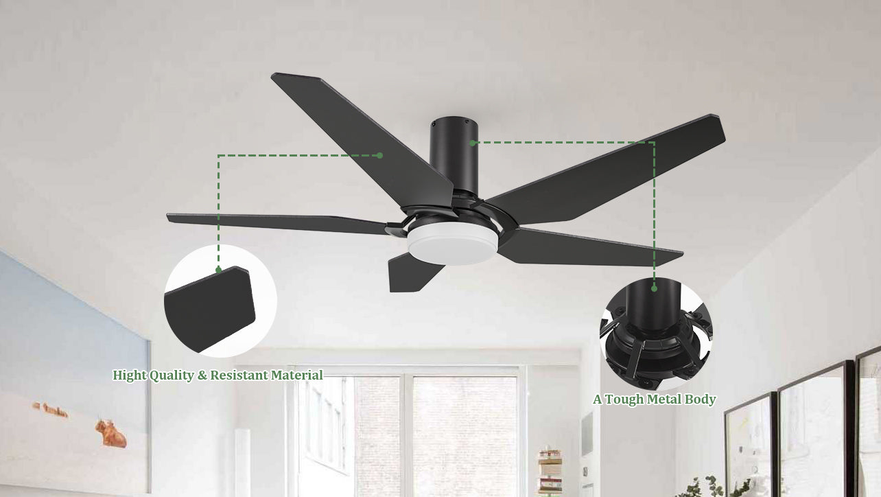 smafan Maclean 52" remote ceiling fan with light with 3 blades