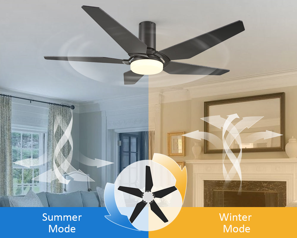 smafan Maclean 52" remote ceiling fan with light with reversible DC MOTOR